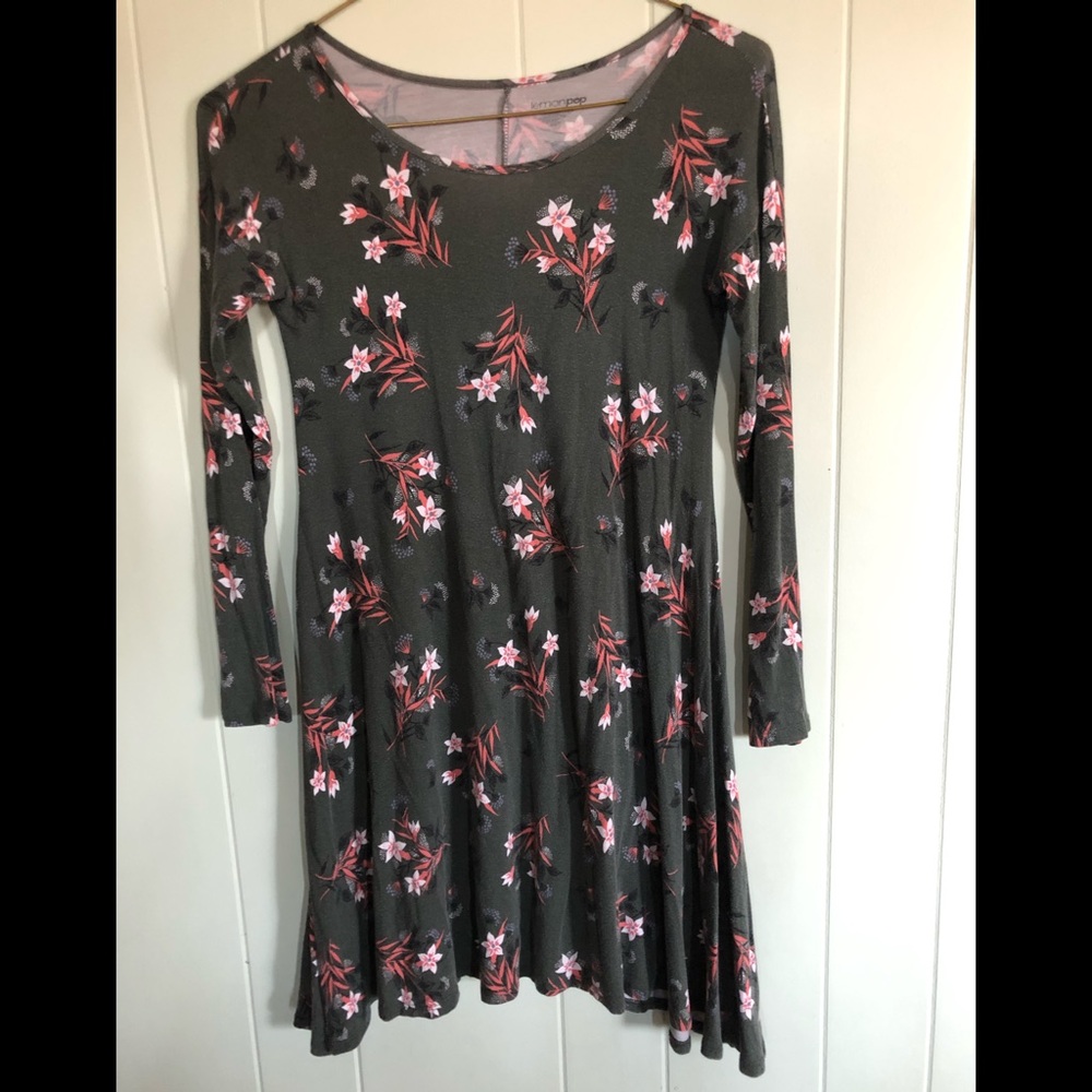 Lemon pop long sleeve casual dress